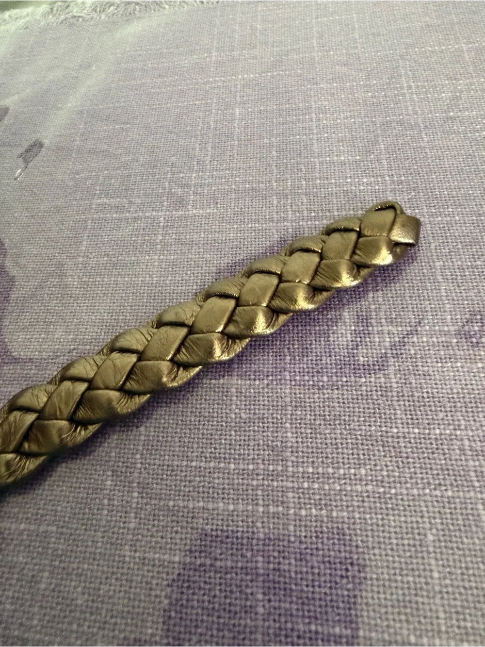 Brighton Braided Bronze Leather Belt Engraved Silver Tone Buckle Size 34